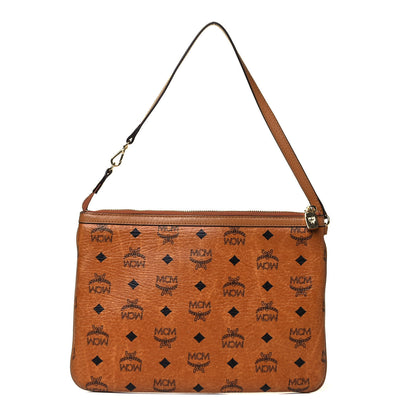 MCM Visetos Liz Shopper Tote Pouch Cognac 1 of 8