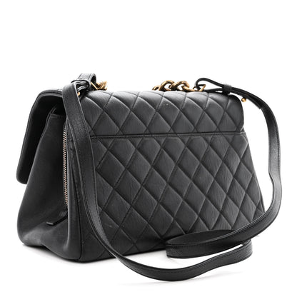 Chanel Shiny Sheepskin Quilted Large Trapezio Flap Black 3 of 13