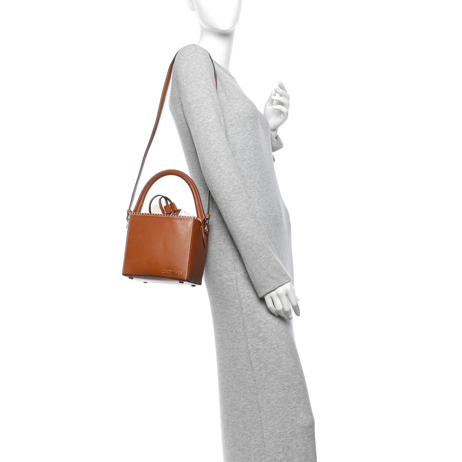 Jacquemus Calfskin Le Seau Carre Bag Brown 2 of 9