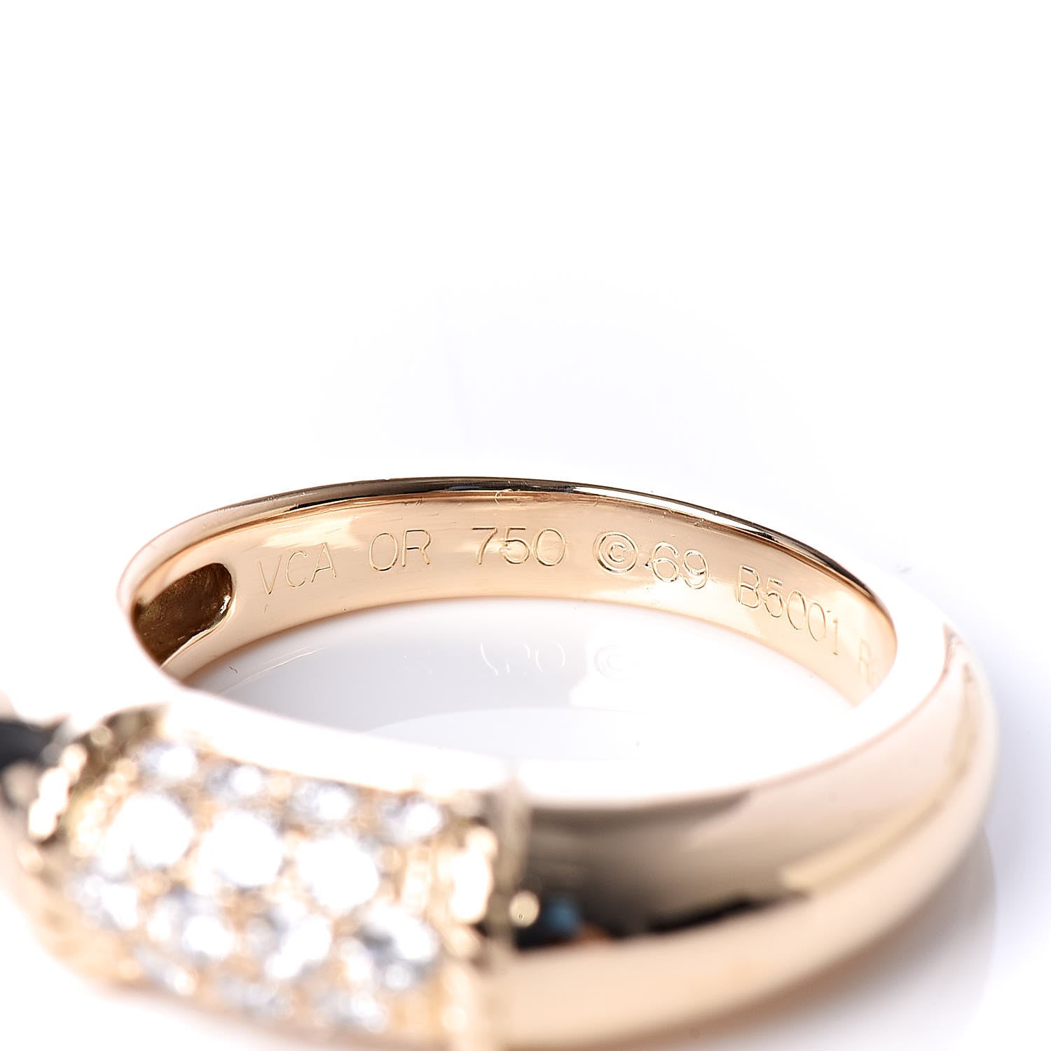 Van Cleef & Arpels 18K Yellow Gold Diamond Philippine Ring 54 6.75 4 of 5