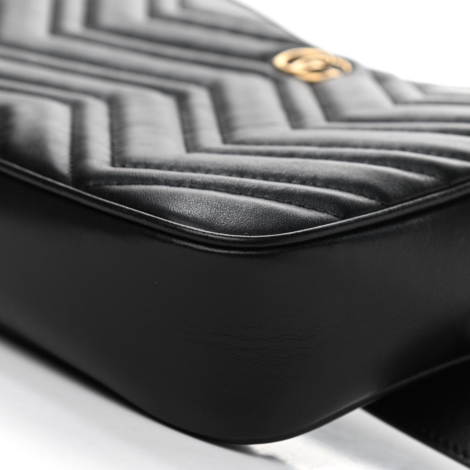 Gucci Calfskin Matelasse Mens GG Marmont Belt Bag 80 32 Black 10 of 10