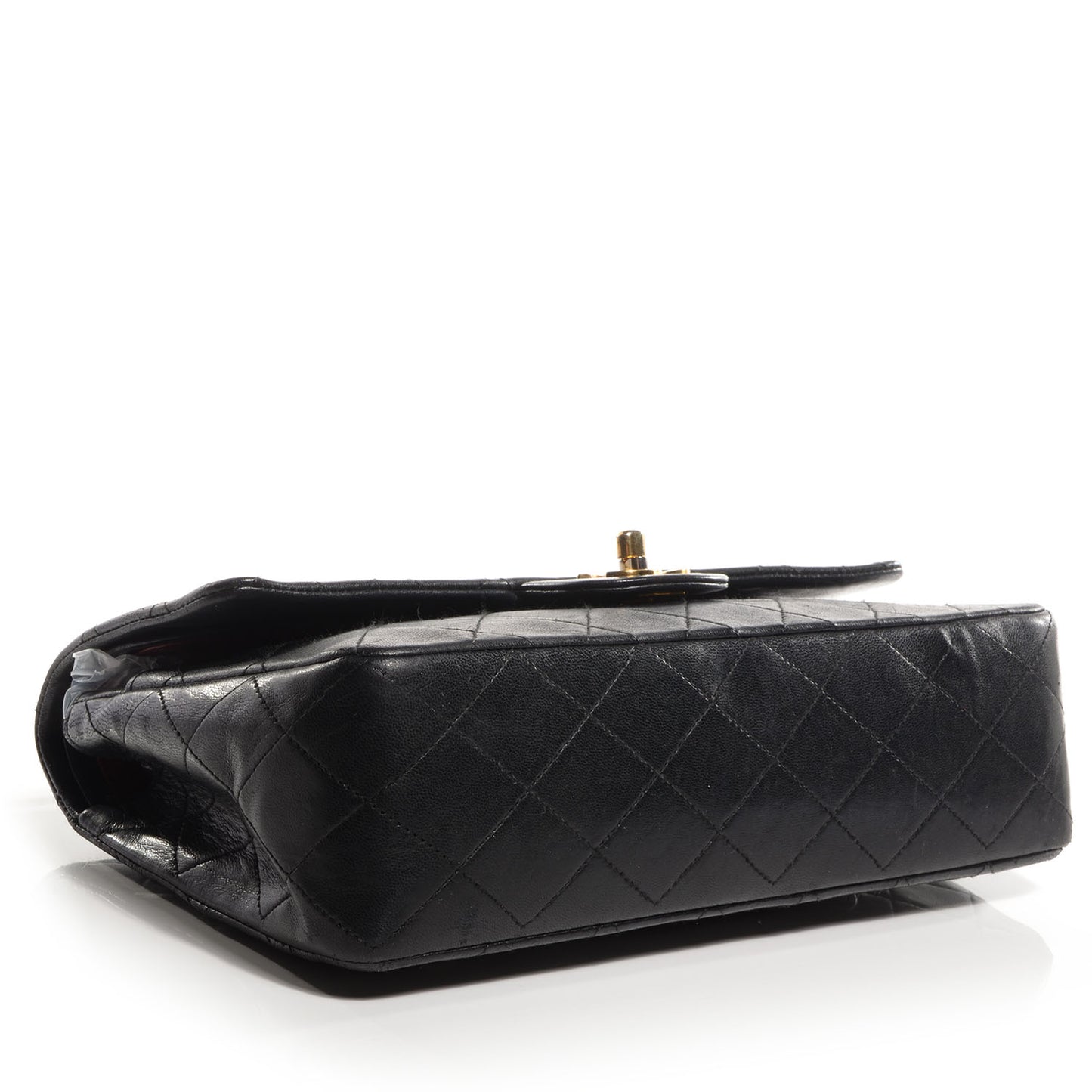 Lambskin Medium Double Flap Black