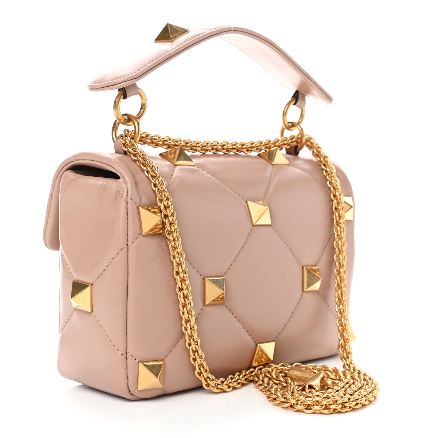 Valentino Garavani Nappa Medium Roman Stud Shoulder Bag Rose Cannelle 3 of 8
