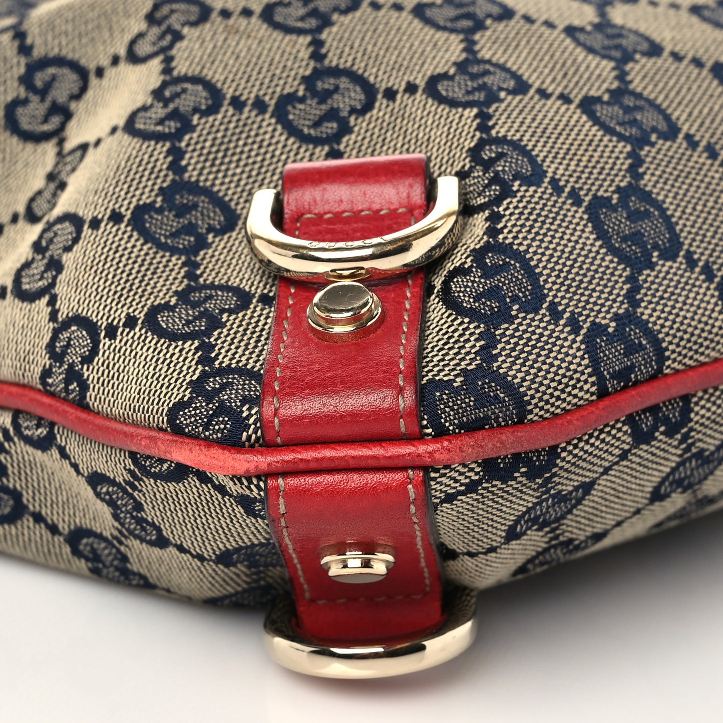Monogram Abbey Messenger Bag Navy Red