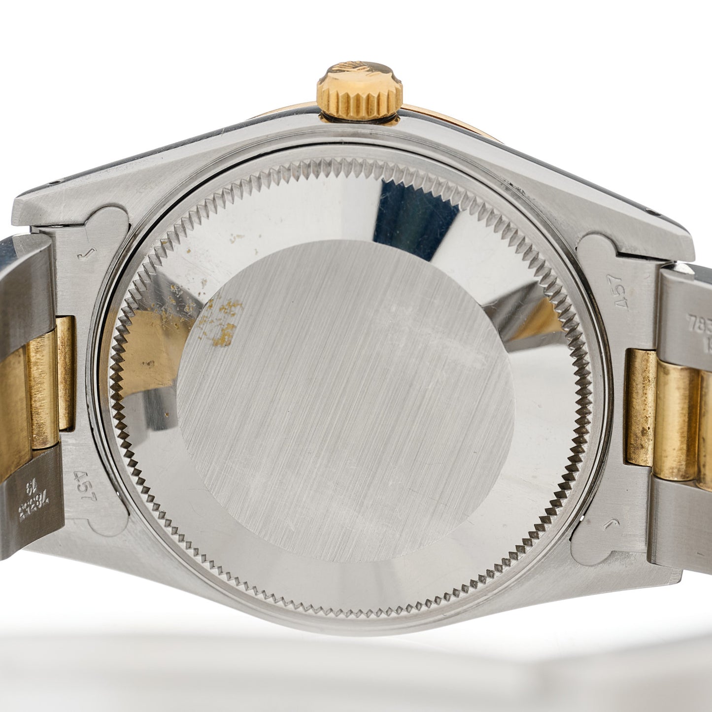 Stainless Steel 14K Yellow Gold 34mm Oyster Perpetual Date Watch Champagne 15003