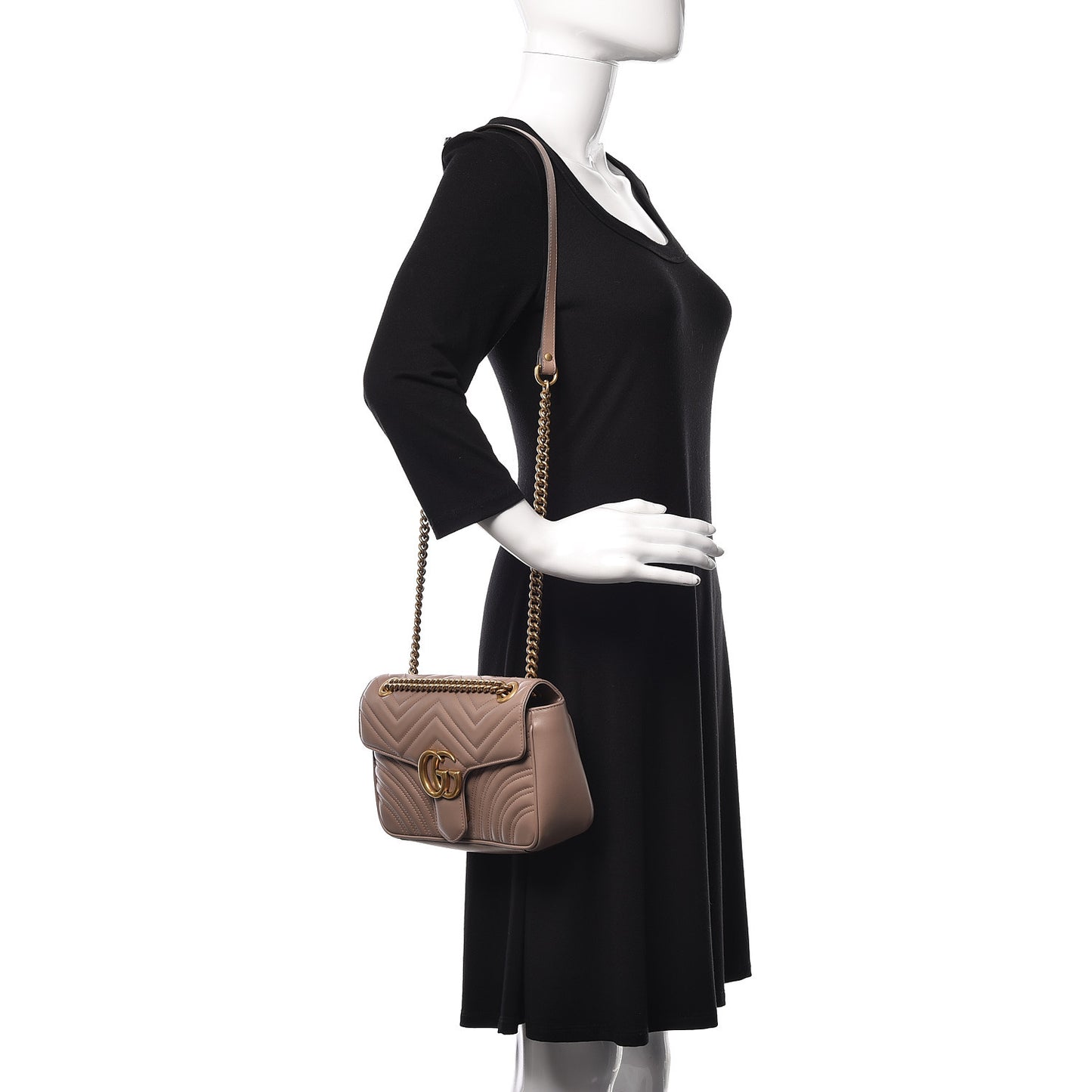 Calfskin Matelasse Small GG Marmont Shoulder Bag Porcelain Rose