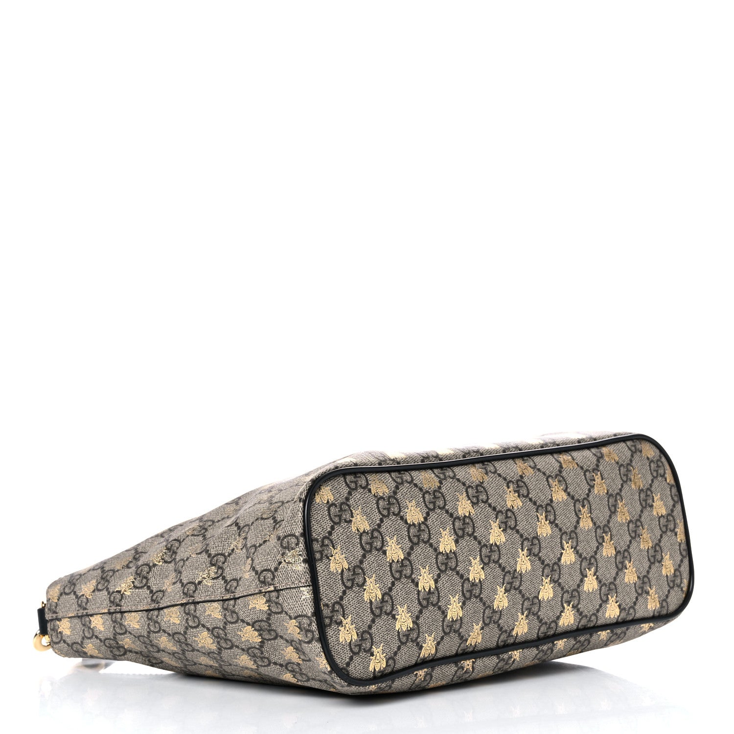 Gucci Soft GG Supreme Monogram Bees Small Crossbody Tote Beige Oro Black 4 of 13