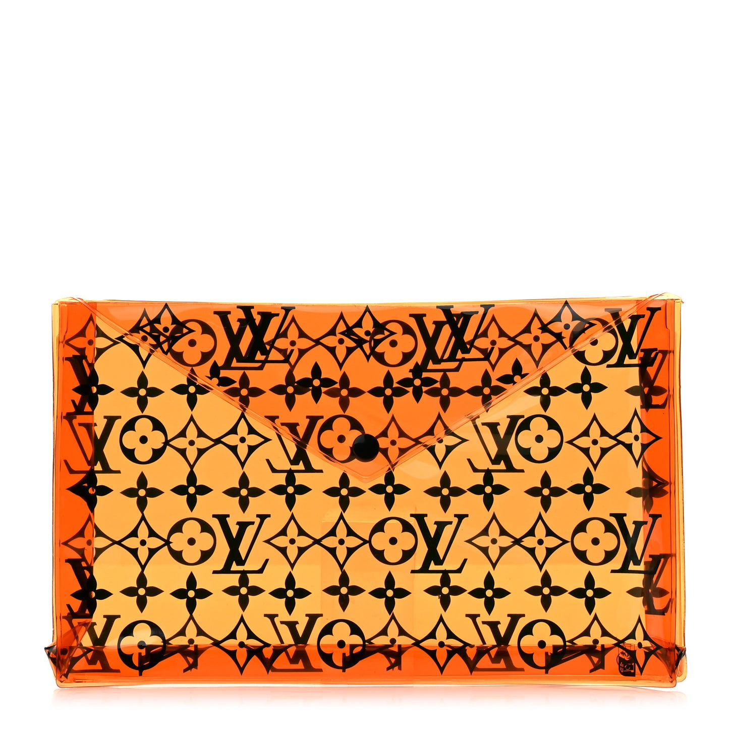 PVC Monogram Printed Envelope Pouch Orange