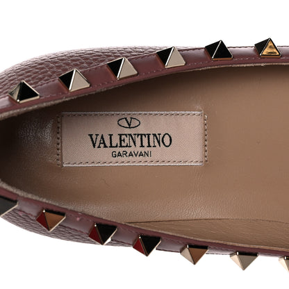 Valentino Garavani Pebbled Calfskin Rockstud Ballerina Flats 37 Dark Nude 7 of 12
