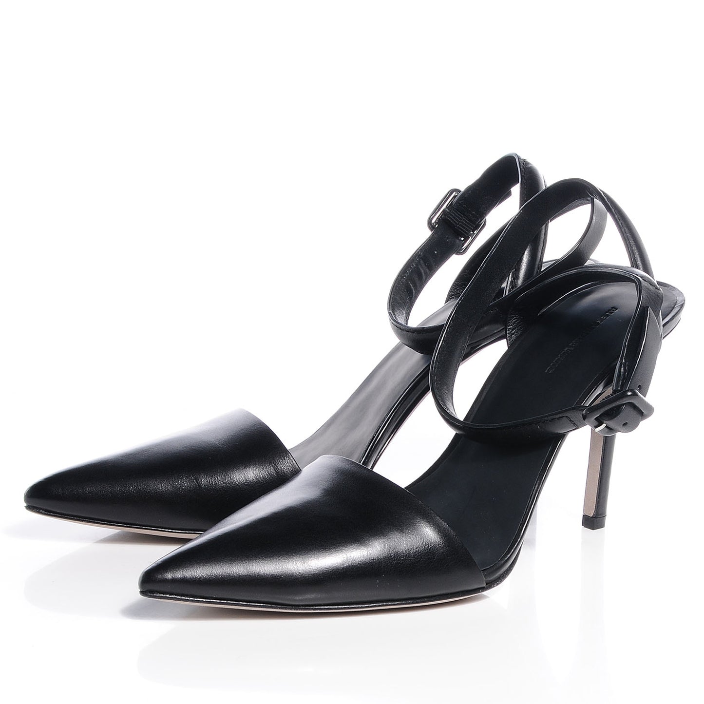 Leather Lovisa Halter Pumps 39.5 Black