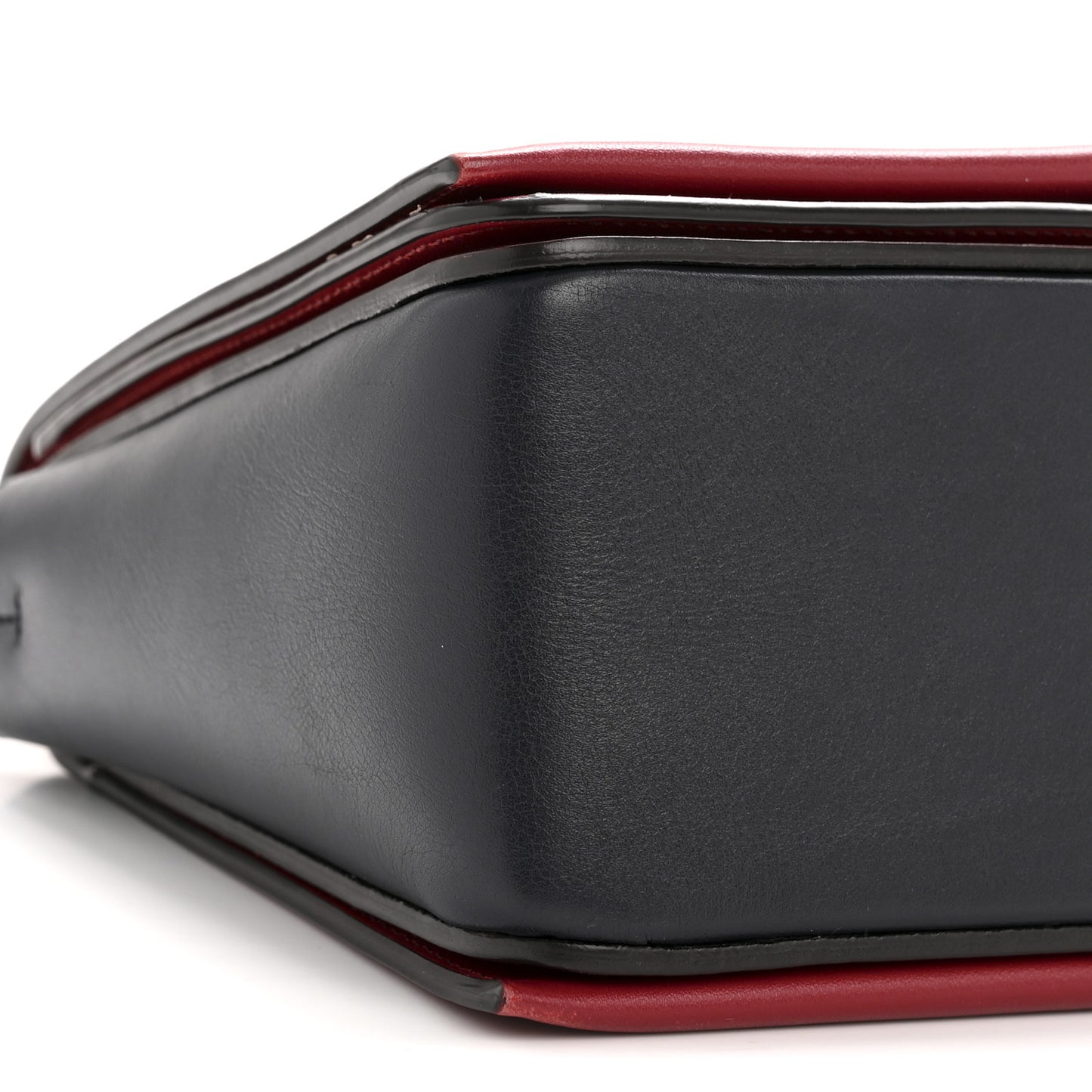 Shiny Smooth Calfskin Medium Frame Shoulder Bag Red Navy