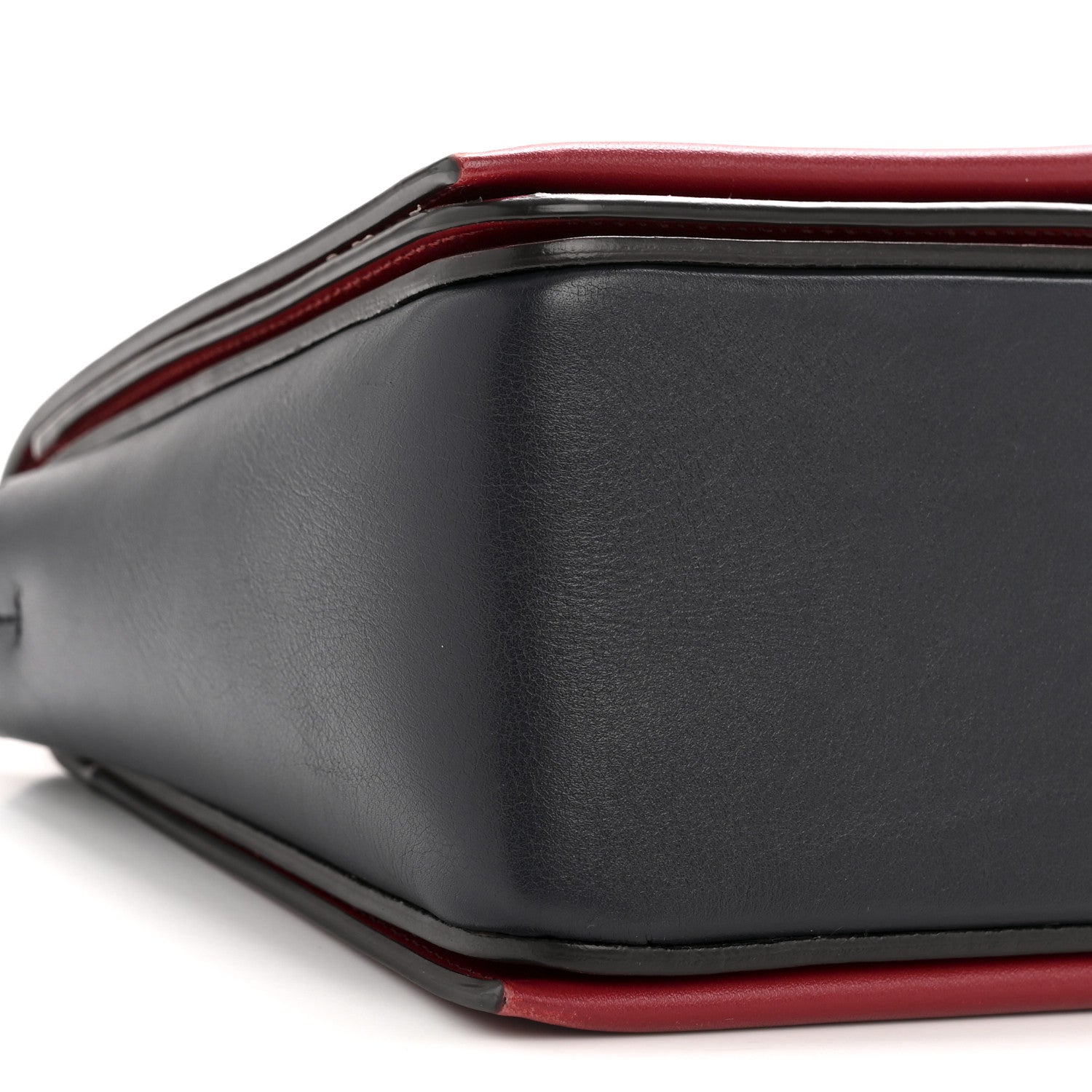 Celine Shiny Smooth Calfskin Medium Frame Shoulder Bag Red Navy 10 of 13