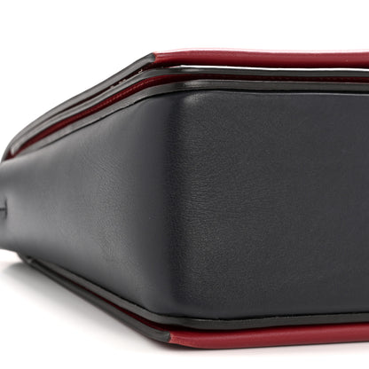 Celine Shiny Smooth Calfskin Medium Frame Shoulder Bag Red Navy 10 of 13