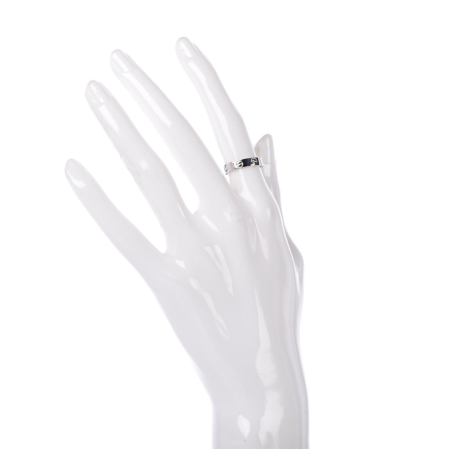 Cartier 18K White Gold 3.5mm LOVE Wedding Band Ring 48 4.5 4 of 9