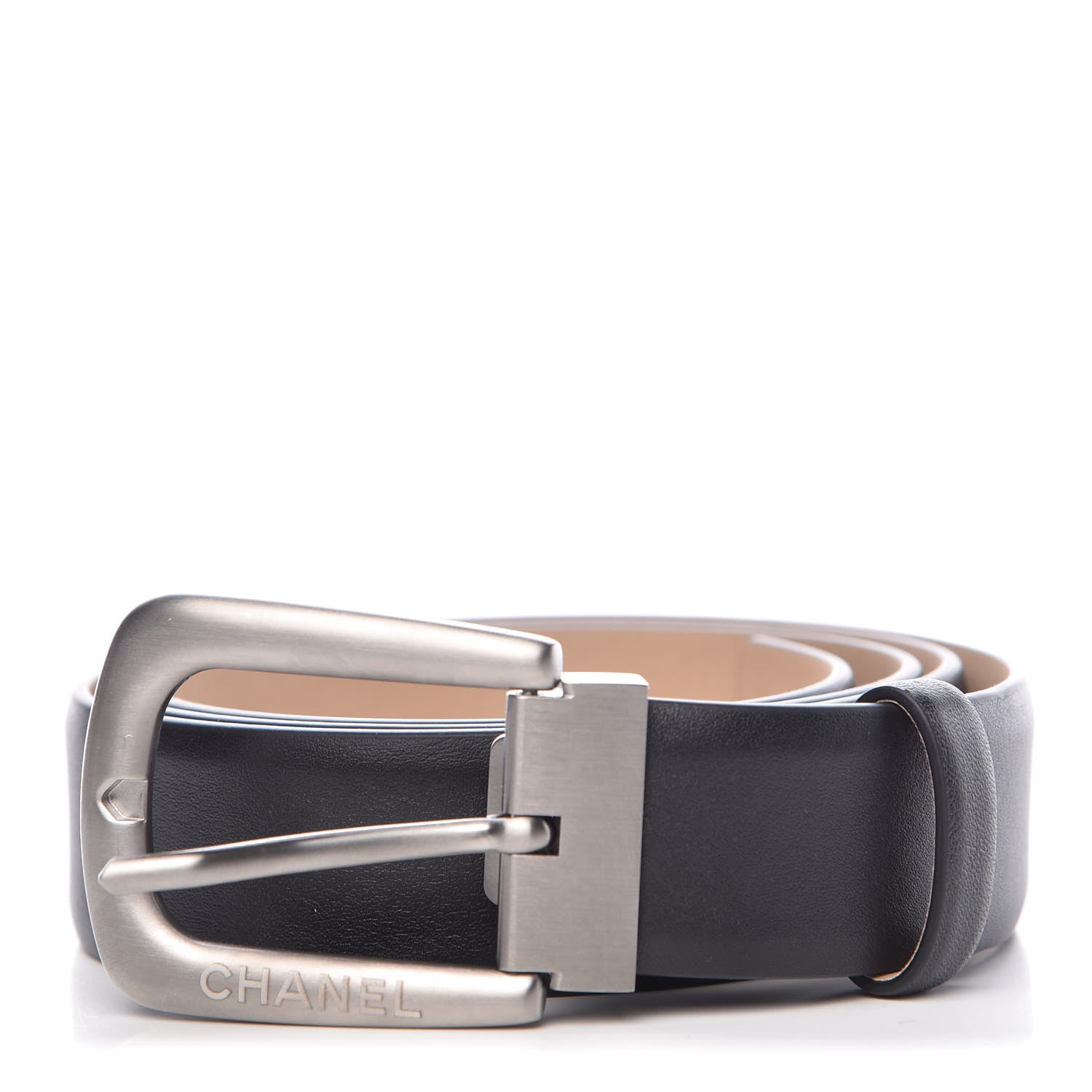 Chanel Calfskin Belt 95 38 Black 1 of 8