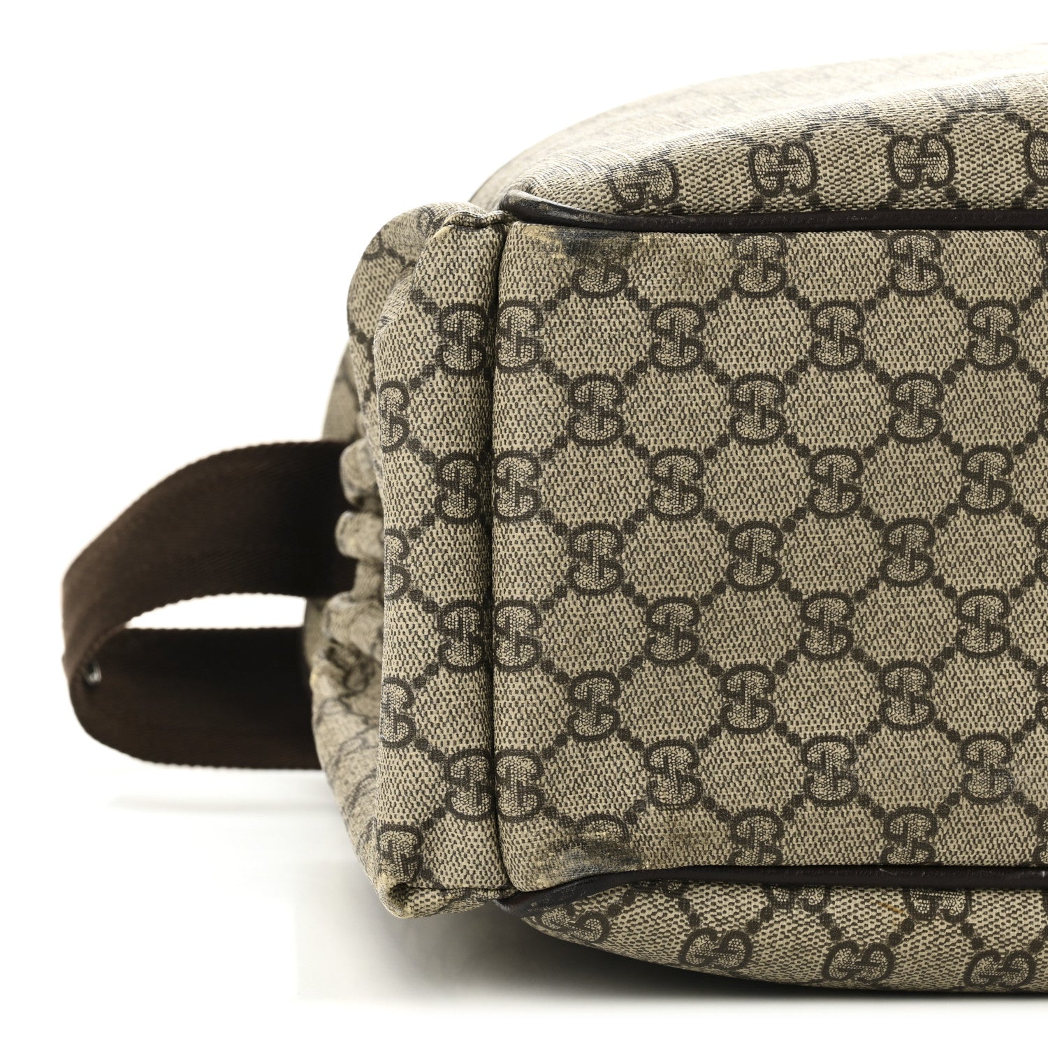 Gucci Monogram Natural Pigskin Large Diaper Bag Beige Ebony Cocoa Dark Chocolate 9 of 15