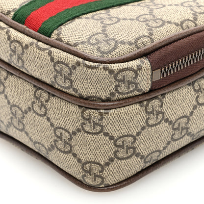 Gucci GG Supreme Monogram Web Mini Ophidia Double Zip Messenger Bag Beige New Acero 10 of 11