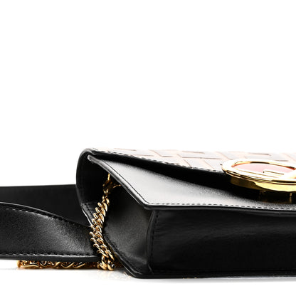 Fendi Vitello Liberty F is Fendi Bi-Color FF 1974 Embossed Envelope Belt Bag Maya Black 9 of 11