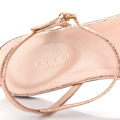 Gucci Galassia GG Marmont Ankle Wrap Flat Sandals 35 Salmone 8 of 9