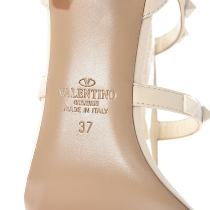 Valentino Garavani Calfskin Lacquered Monochrome Rockstud Gladiator 70mm Sandals 37 Ivory 6 of 8