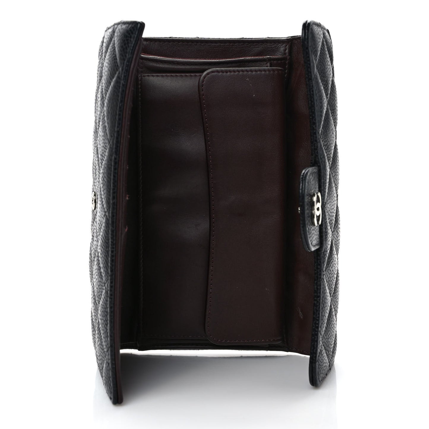 Caviar Quilted Large Flap Wallet Black