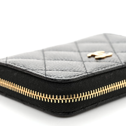 Chanel Caviar Quilted Zip Coin Purse Black 9 of 10