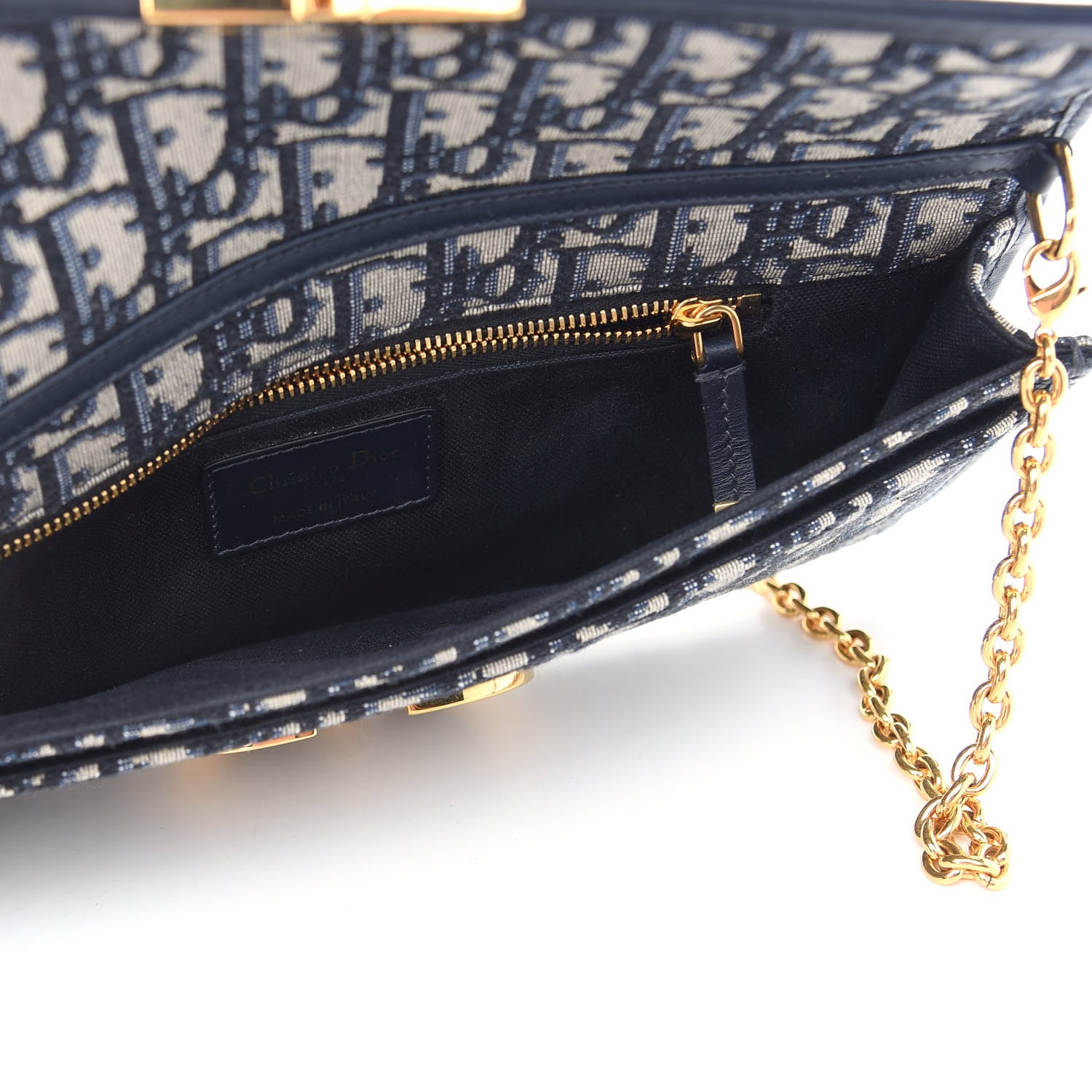 Christian Dior Oblique 30 Montaigne Chain Pouch Blue 5 of 8