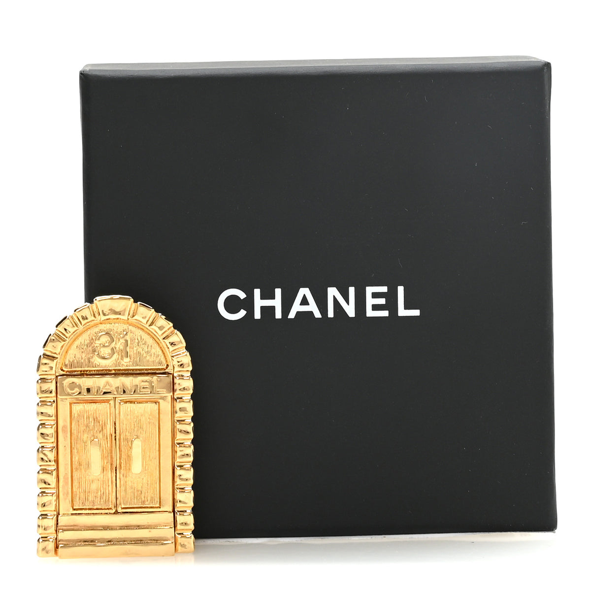 Chanel Metal 31 Rue Cambon Door Brooch Gold 4 of 4