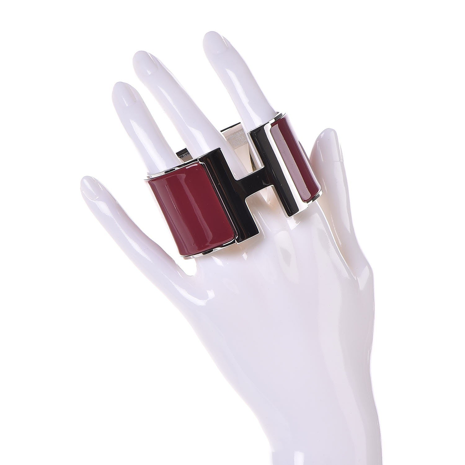 Hermes Enamel Extra Wide Clic Clac H Bracelet PM Rouge De Chine 2 of 4