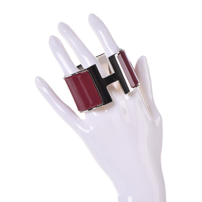 Hermes Enamel Extra Wide Clic Clac H Bracelet PM Rouge De Chine 2 of 4