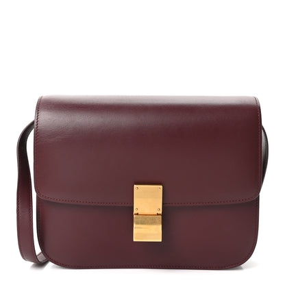 Celine Box Calfskin Medium Classic Box Flap Bag Burgundy 1 of 11