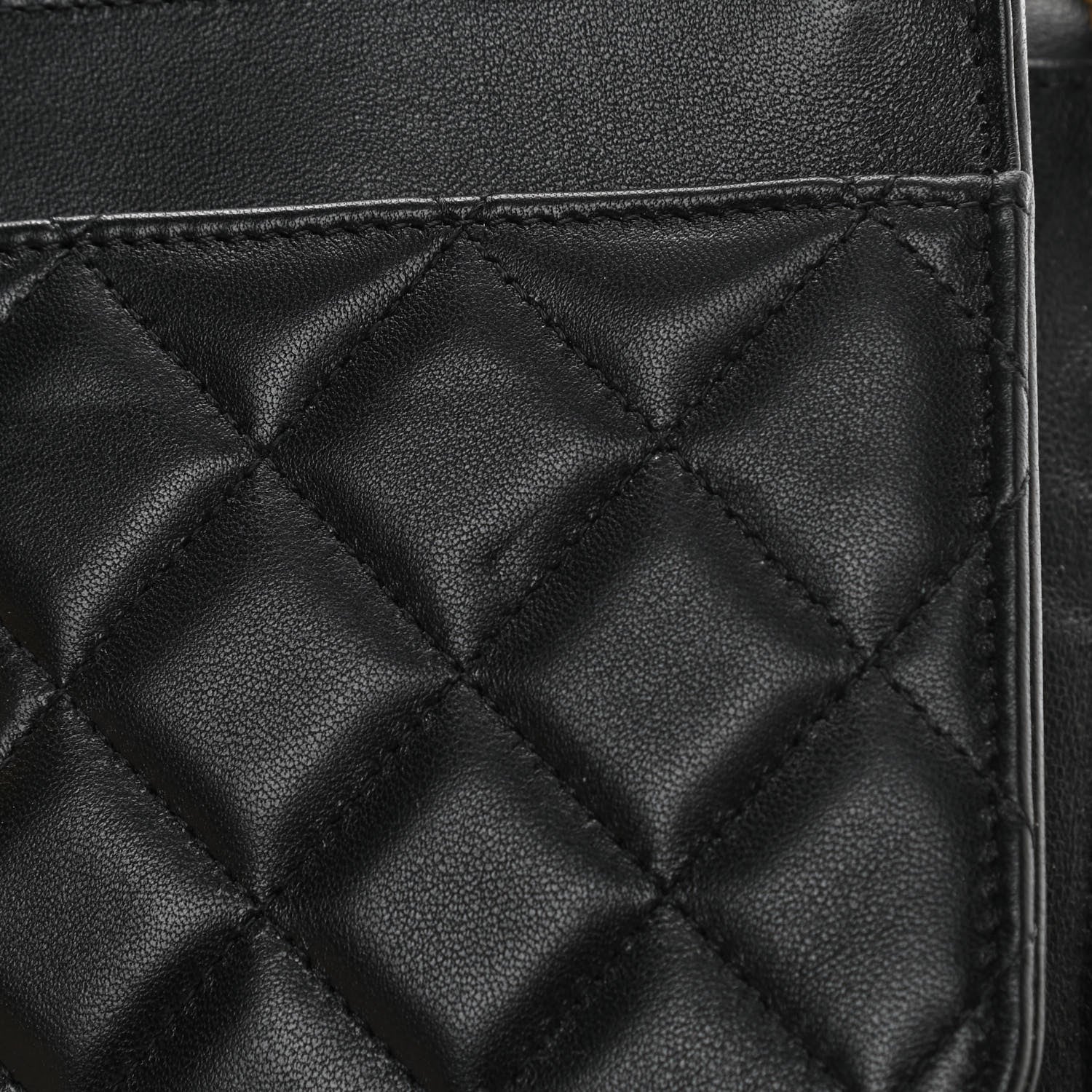 Chanel Lambskin Quilted CC Pearl Crush Wallet on Chain WOC Black 13 of 14