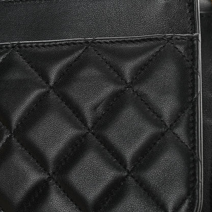 Chanel Lambskin Quilted CC Pearl Crush Wallet on Chain WOC Black 13 of 14