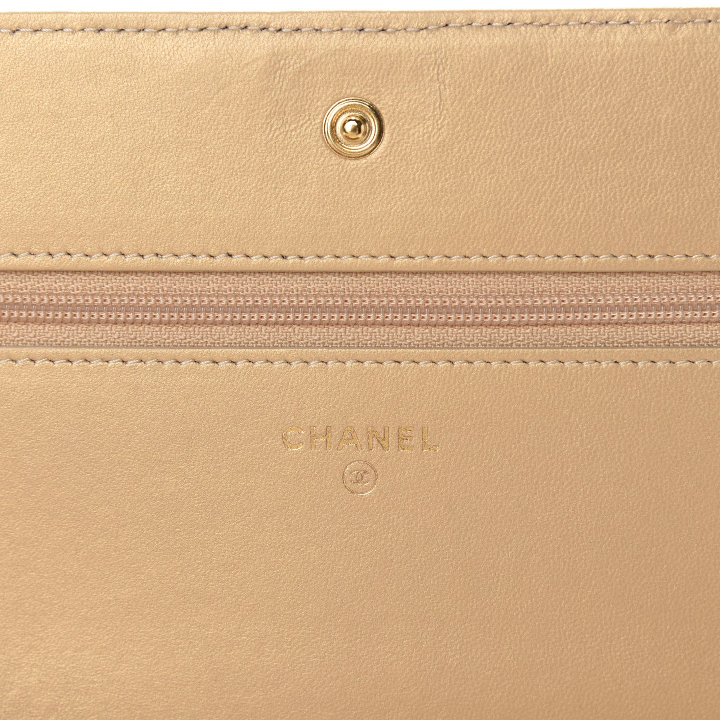 Metallic Galuchat Stingray Lambskin Boy Wallet On Chain WOC Gold