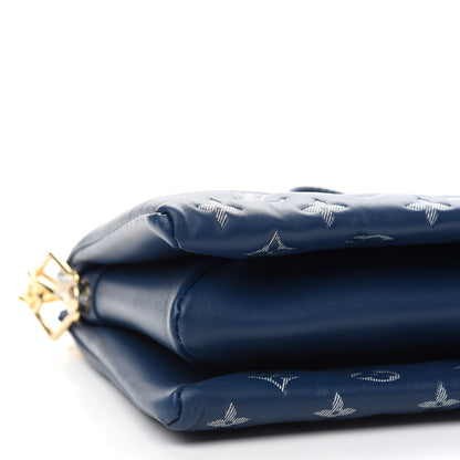 Louis Vuitton Lambskin Embossed Monogram Coussin PM Denim Blue 7 of 8