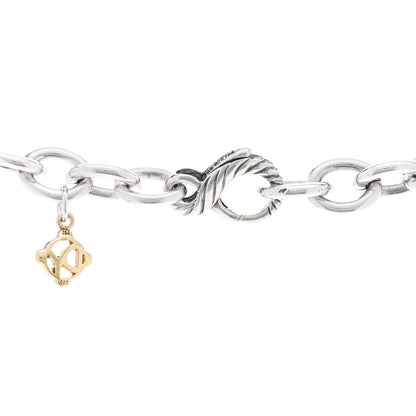 David Yurman Sterling Silver 18K Yellow Gold Figaro Link Necklace 32" 4 of 5
