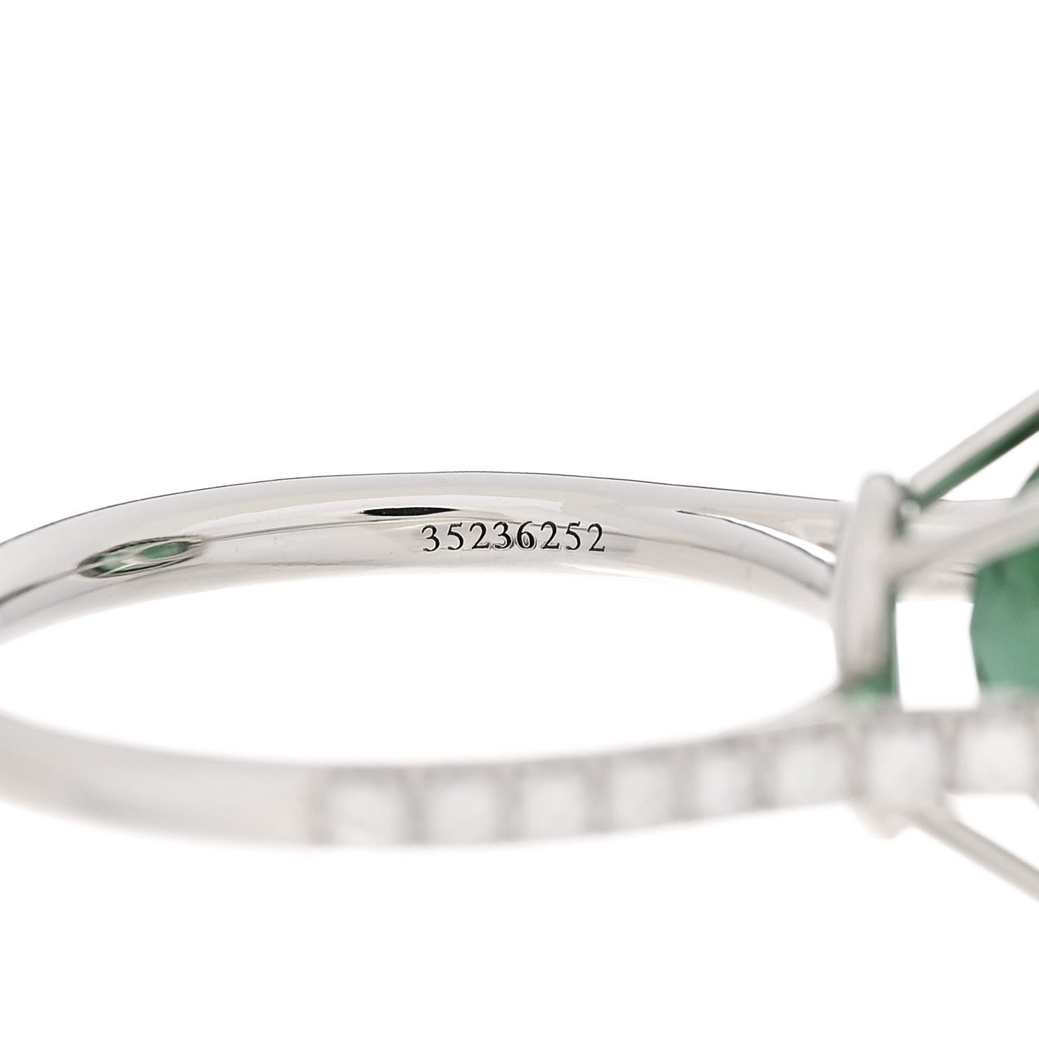 Tiffany Platinum Diamond Green Tourmaline Soleste Oval Ring 53 6.25 7 of 9