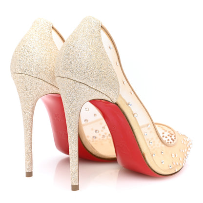 Christian Louboutin Rete Glitter Mini Specchio Strass Follies 100 Pumps 36 Crystal Moonlight 4 of 8