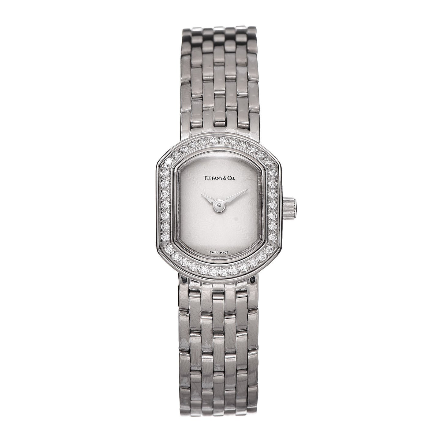 18K White Gold Diamond Bezel 16mm Mark Coupe Quartz Watch