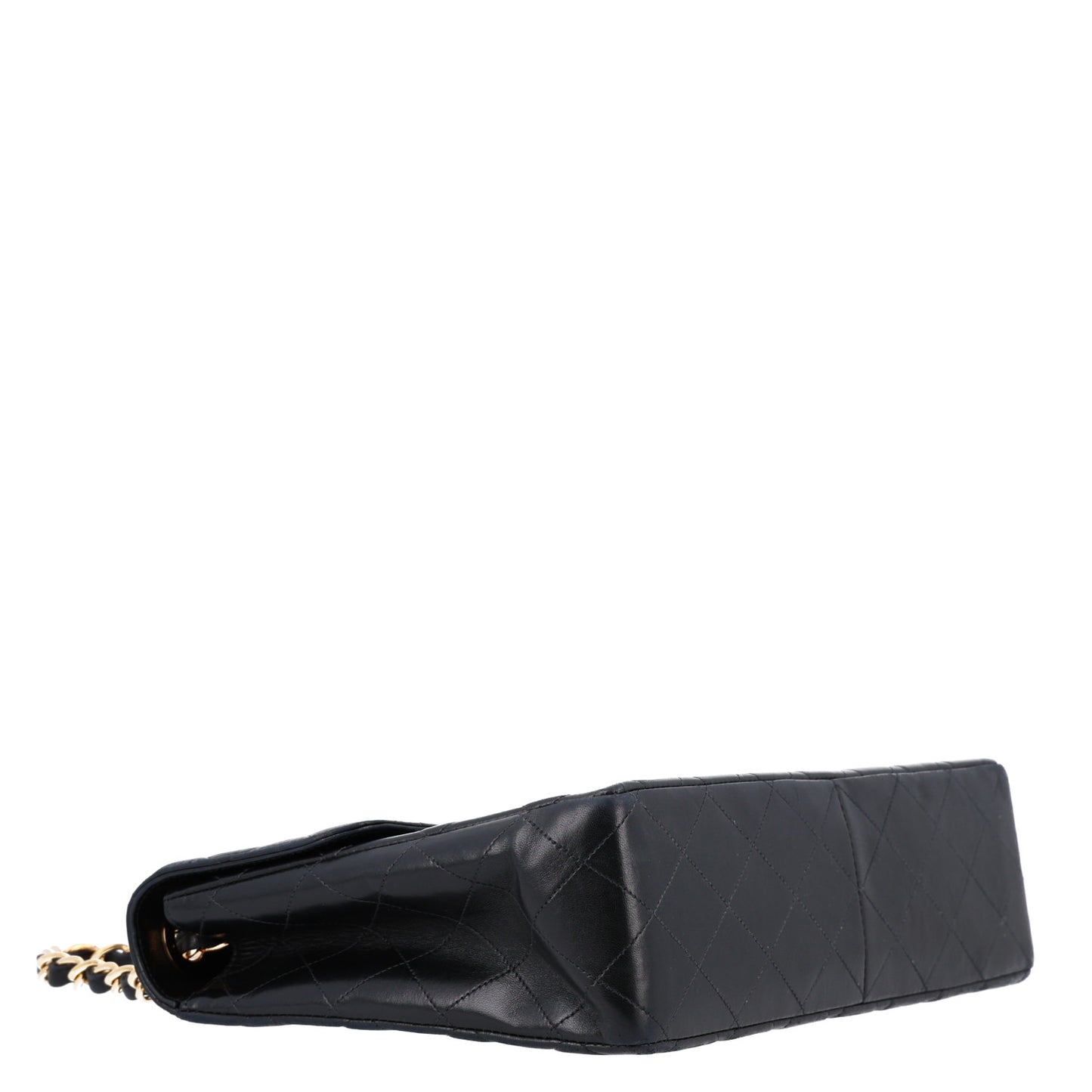Lambskin Quilted Jumbo Single Flap Black