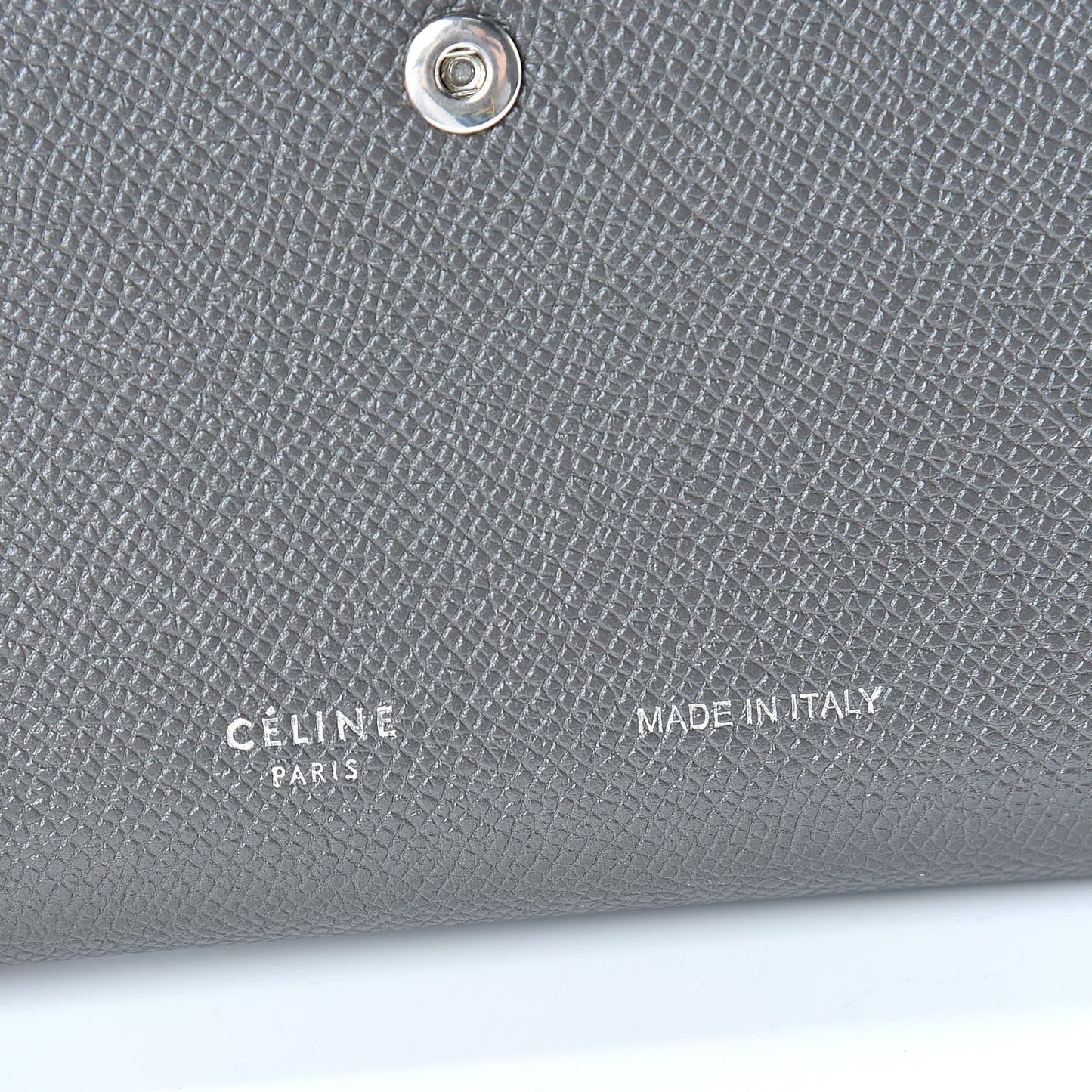 Grained Calfskin Medium Multifunction Strap Wallet Grey