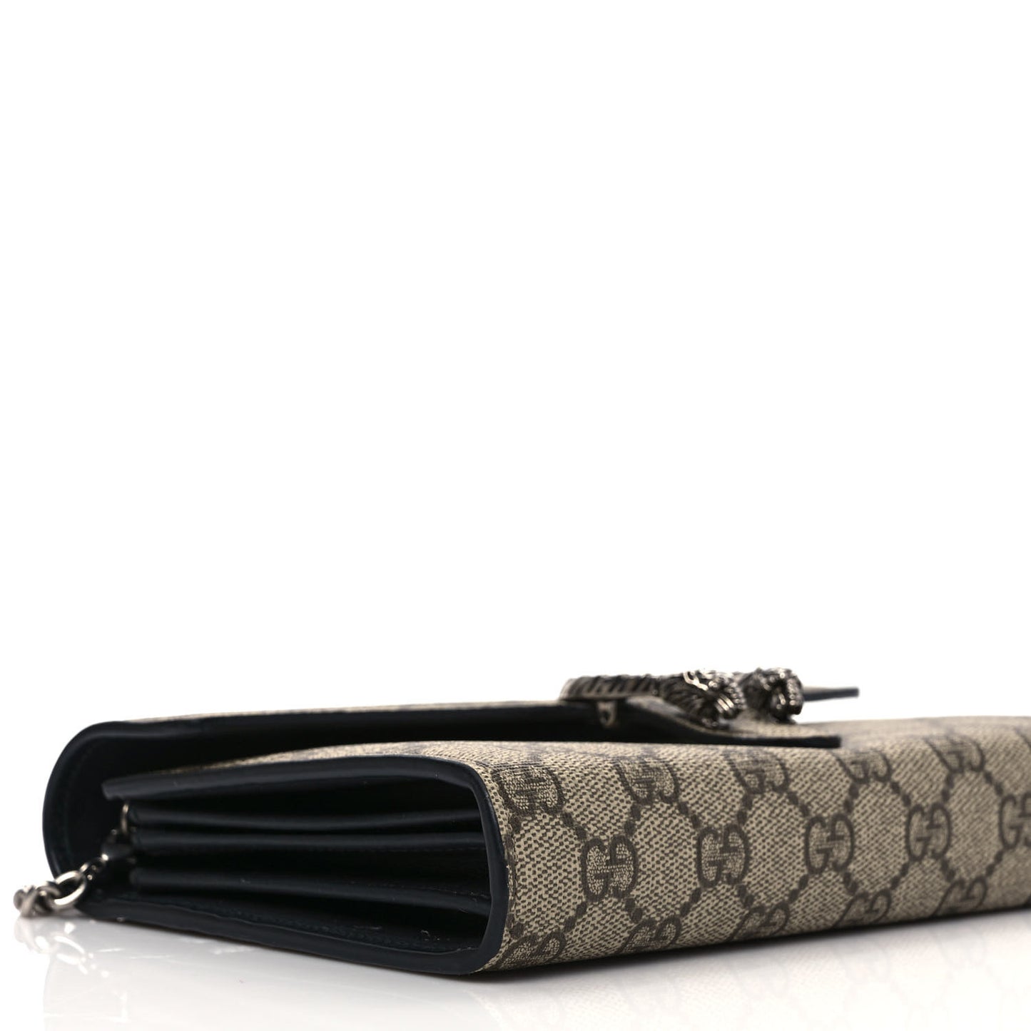 GG Supreme Monogram Mini Dionysus Chain Wallet Beige Black