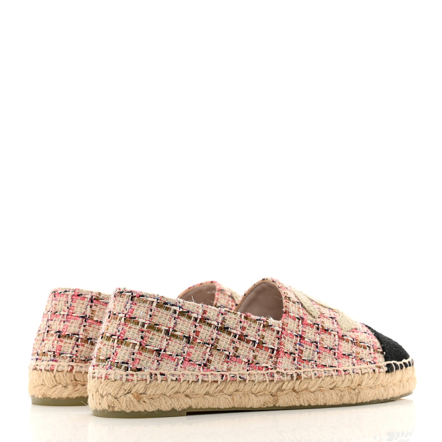 Chanel Tweed CC Espadrilles 40 Pink Black 4 of 9