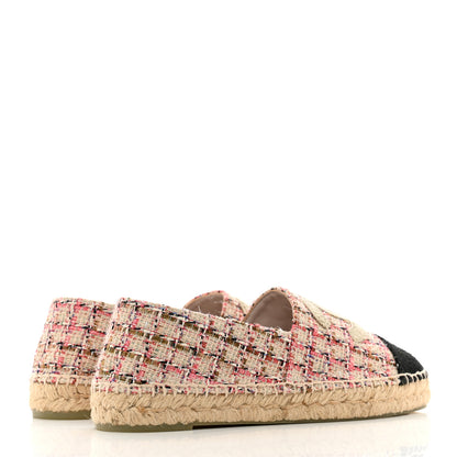 Chanel Tweed CC Espadrilles 40 Pink Black 4 of 9