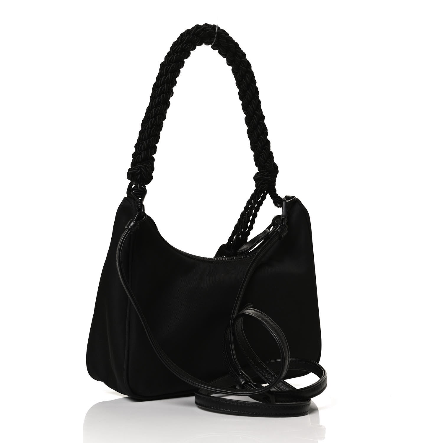 Prada Tessuto Nylon Beaded Ricamo Bag Black 2 of 11