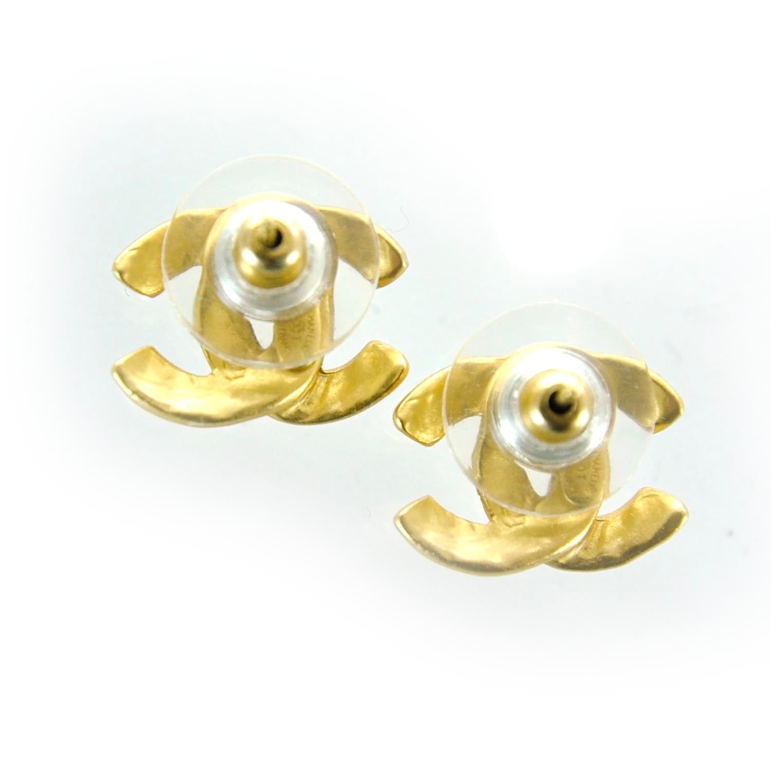 Chanel CC Logo Earrings Gold 3 of 5