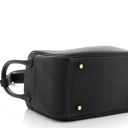 Hermes Taurillon Clemence Mini Lindy 20 Bleu Nuit 9 of 10