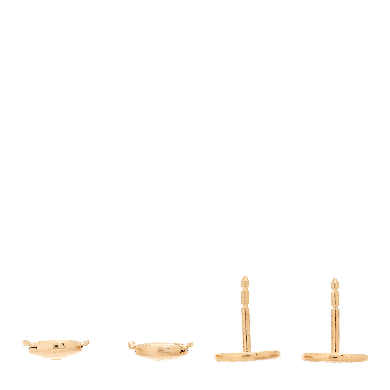 Hermes 18K Rose Gold TPM Ex-Libris Stud Earrings 3 of 5