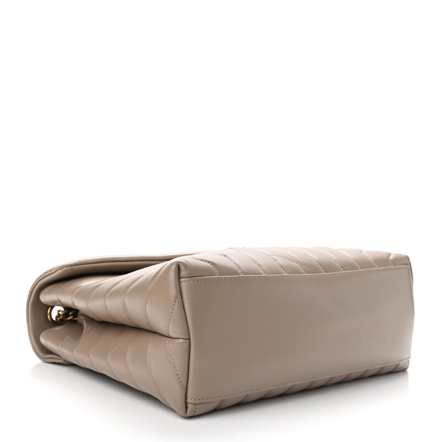 Saint Laurent Calfskin Y Quilted Monogram Medium Loulou Chain Satchel Dark Beige 4 of 10