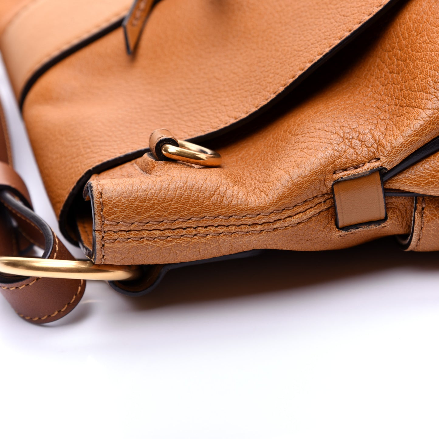 Grained Lambskin Medium Lexa Shoulder Bag Mustard Brown